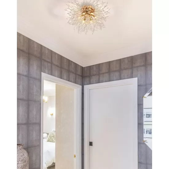 Flush Mount Ceiling Lights, Modern Gold Crystal Sputnik Firework Close to Ceiling Lamp LED Ceiling Lighting Fixtures for Bedroom Kitchen Island Hallway Entryway Porch Gazebo Flush Mount Ceiling Lights, Modern Gold Crystal Sputnik Firework Close to Ceiling Lamp LED Ceiling Lighting Fixtures for Bedroom Kitchen Island Hallway Entryway Porch Gazebo