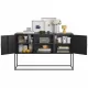Modern Sideboard Buffet with Plenty of Storage Space - Anti-tilt mechanism, Elegant handles, Silent magnetic closure and Eco-friendly finish for kitchen, dining room and living room. Modern Sideboard Buffet with Plenty of Storage Space - Anti-tilt mechanism, Elegant handles, Silent magnetic closure and Eco-friendly finish for kitchen, dining room and living room.