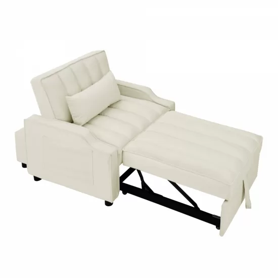 modern velvet armchair sofa couch pull out bed,3 in one convertible for living room sofa bed,beige modern velvet armchair sofa couch pull out bed,3 in one convertible for living room sofa bed,beige