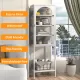 Metal Glass Door Display Storage Cabinet - 5-Tier Cube Bookshelf Storage Cabinet with 3 Adjustable Shelves For kitchen, dining room, living room, bathroom, home office,White Metal Glass Door Display Storage Cabinet - 5-Tier Cube Bookshelf Storage Cabinet with 3 Adjustable Shelves For kitchen, dining room, living room, bathroom, home office,White