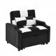 modern velvet armchair sofa couch pull out bed,3 in one convertible for living room sofa bed,black white modern velvet armchair sofa couch pull out bed,3 in one convertible for living room sofa bed,black white