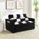 modern velvet loveseat sofa couch pull out bed,3 in one convertible for living room sofa bed,black white modern velvet loveseat sofa couch pull out bed,3 in one convertible for living room sofa bed,black white