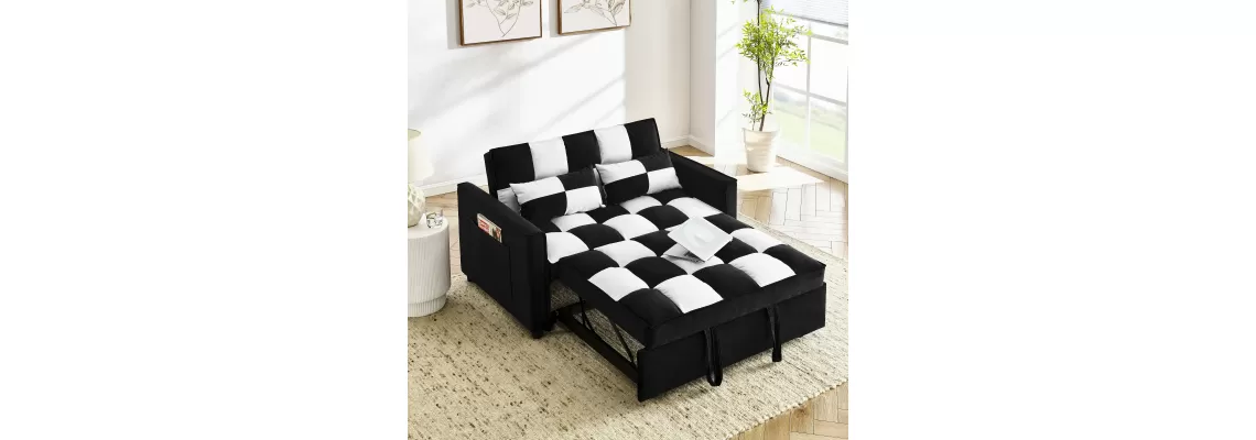Modern Velvet Loveseat Sofa Couch with Pull-Out Bed: A Stylish 3-in-1 Convertible for Your Living Room Modern Velvet Loveseat Sofa Couch with Pull-Out Bed: A Stylish 3-in-1 Convertible for Your Living Room