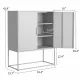 Heavy Duty Metal Buffet Sideboard Modern Steel Storage Cabinet with 2 Shelves, Free Standing Accent Cabinet with Magnetic Doors for Bedroom, Kitchen, and Home Office, Anti-Tip Design Easy Assemble Heavy Duty Metal Buffet Sideboard Modern Steel Storage Cabinet with 2 Shelves, Free Standing Accent Cabinet with Magnetic Doors for Bedroom, Kitchen, and Home Office, Anti-Tip Design Easy Assemble