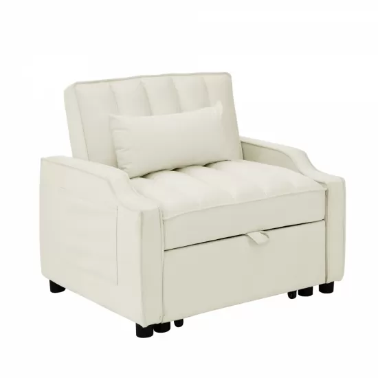 modern velvet armchair sofa couch pull out bed,3 in one convertible for living room sofa bed,beige modern velvet armchair sofa couch pull out bed,3 in one convertible for living room sofa bed,beige
