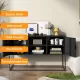 Modern Sideboard Buffet with Plenty of Storage Space - Anti-tilt mechanism, Elegant handles, Silent magnetic closure and Eco-friendly finish for kitchen, dining room and living room. Modern Sideboard Buffet with Plenty of Storage Space - Anti-tilt mechanism, Elegant handles, Silent magnetic closure and Eco-friendly finish for kitchen, dining room and living room.