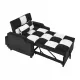modern velvet armchair sofa couch pull out bed,3 in one convertible for living room sofa bed,black white modern velvet armchair sofa couch pull out bed,3 in one convertible for living room sofa bed,black white