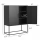 Heavy Duty Metal Buffet Sideboard Modern Steel Storage Cabinet with 2 Shelves, Free Standing Accent Cabinet with Magnetic Doors for Bedroom, Kitchen, and Home Office, Anti-Tip Design Easy Assemble Heavy Duty Metal Buffet Sideboard Modern Steel Storage Cabinet with 2 Shelves, Free Standing Accent Cabinet with Magnetic Doors for Bedroom, Kitchen, and Home Office, Anti-Tip Design Easy Assemble