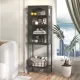 Metal Glass Door Display Storage Cabinet - 5-Tier Cube Bookshelf Storage Cabinet with 3 Adjustable Shelves For kitchen, dining room, living room, bathroom, home office,Black Metal Glass Door Display Storage Cabinet - 5-Tier Cube Bookshelf Storage Cabinet with 3 Adjustable Shelves For kitchen, dining room, living room, bathroom, home office,Black