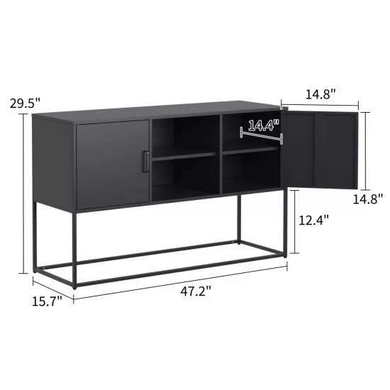 Modern Sideboard Buffet with Plenty of Storage Space - Anti-tilt mechanism, Elegant handles, Silent magnetic closure and Eco-friendly finish for kitchen, dining room and living room. Modern Sideboard Buffet with Plenty of Storage Space - Anti-tilt mechanism, Elegant handles, Silent magnetic closure and Eco-friendly finish for kitchen, dining room and living room.