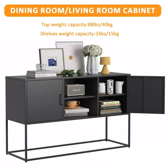Modern Sideboard Buffet with Plenty of Storage Space - Anti-tilt mechanism, Elegant handles, Silent magnetic closure and Eco-friendly finish for kitchen, dining room and living room. Modern Sideboard Buffet with Plenty of Storage Space - Anti-tilt mechanism, Elegant handles, Silent magnetic closure and Eco-friendly finish for kitchen, dining room and living room.