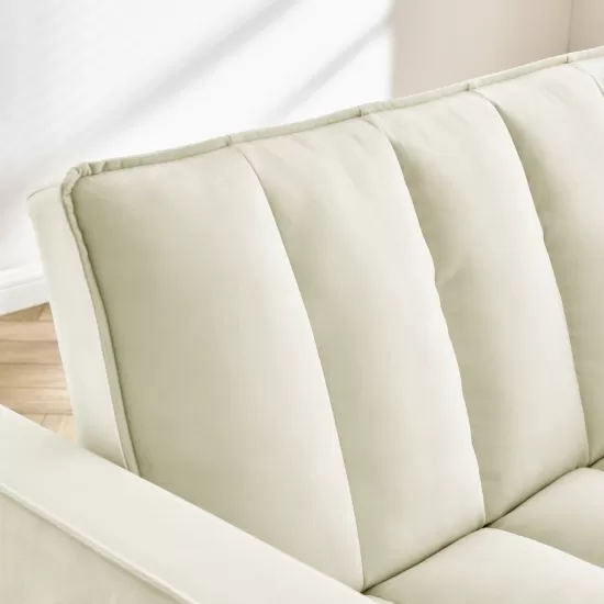 modern velvet loveseat sofa couch pull out bed,3 in one convertible for living room sofa bed,beige modern velvet loveseat sofa couch pull out bed,3 in one convertible for living room sofa bed,beige