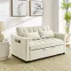 modern velvet loveseat sofa couch pull out bed,3 in one convertible for living room sofa bed,beige modern velvet loveseat sofa couch pull out bed,3 in one convertible for living room sofa bed,beige