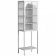 Metal Glass Door Display Storage Cabinet - 5-Tier Cube Bookshelf Storage Cabinet with 3 Adjustable Shelves For kitchen, dining room, living room, bathroom, home office,White Metal Glass Door Display Storage Cabinet - 5-Tier Cube Bookshelf Storage Cabinet with 3 Adjustable Shelves For kitchen, dining room, living room, bathroom, home office,White