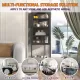 Metal Glass Door Display Storage Cabinet - 5-Tier Cube Bookshelf Storage Cabinet with 3 Adjustable Shelves For kitchen, dining room, living room, bathroom, home office,Black Metal Glass Door Display Storage Cabinet - 5-Tier Cube Bookshelf Storage Cabinet with 3 Adjustable Shelves For kitchen, dining room, living room, bathroom, home office,Black
