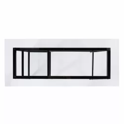 Avery Metal/Glass Sawhorse/A-Frame Writing Desk - Black