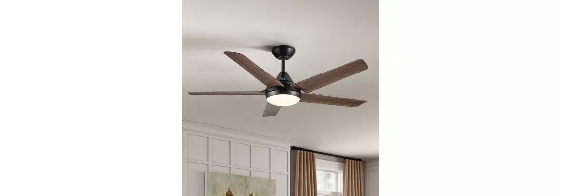 Modern 48-Inch Integrated LED Ceiling Fan with Brown Wood Grain ABS Blades Modern 48-Inch Integrated LED Ceiling Fan with Brown Wood Grain ABS Blades