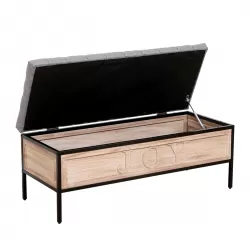 48'' Storage Bench Linen Upholstered End of Bed Storage Benches with Button Tufted Wooden JOY Ottoman for Bedroom, Living Room (Gray) 48'' Storage Bench Linen Upholstered End of Bed Storage Benches with Button Tufted Wooden JOY Ottoman for Bedroom, Living Room (Gray)