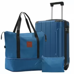 Hardshell Luggage Sets 3 Piece Carry-on Suitcases with Wheels, TSA Lock for Men Women, Blue (20in) Hardshell Luggage Sets 3 Piece Carry-on Suitcases with Wheels, TSA Lock for Men Women, Blue (20in)