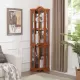 Curio Cabinet Lighted Glass Display Curio Cabinet w/Tempered Glass Doors and Shelves, Crown Corner Cabinet with Bulb, Corner Storage Decoration for Living room and Bedroom OAK Curio Cabinet Lighted Glass Display Curio Cabinet w/Tempered Glass Doors and Shelves, Crown Corner Cabinet with Bulb, Corner Storage Decoration for Living room and Bedroom OAK