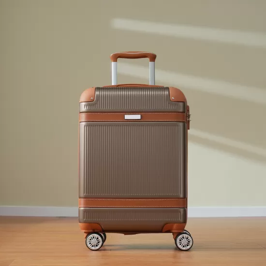 Hardshell Luggage Sets 3 Piece Carry-on Suitcase Double Spinner Wheels with TSA Lock for Men Women, Coppery (20in) Hardshell Luggage Sets 3 Piece Carry-on Suitcase Double Spinner Wheels with TSA Lock for Men Women, Coppery (20in)