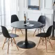 42.1 InchBlack Tulip Table Mid-century Dining Table for 4-6 people With Round Mdf Table Top, Pedestal Dining Table, End Table Leisure Coffee Table 42.1 InchBlack Tulip Table Mid-century Dining Table for 4-6 people With Round Mdf Table Top, Pedestal Dining Table, End Table Leisure Coffee Table