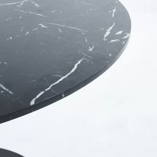 42.1 InchBlack Tulip Table Mid-century Dining Table for 4-6 people With Round Mdf Table Top, Pedestal Dining Table, End Table Leisure Coffee Table 42.1 InchBlack Tulip Table Mid-century Dining Table for 4-6 people With Round Mdf Table Top, Pedestal Dining Table, End Table Leisure Coffee Table