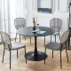 42.1 InchBlack Tulip Table Mid-century Dining Table for 4-6 people With Round Mdf Table Top, Pedestal Dining Table, End Table Leisure Coffee Table 42.1 InchBlack Tulip Table Mid-century Dining Table for 4-6 people With Round Mdf Table Top, Pedestal Dining Table, End Table Leisure Coffee Table