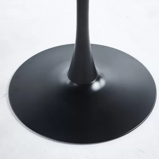 42.1 InchBlack Tulip Table Mid-century Dining Table for 4-6 people With Round Mdf Table Top, Pedestal Dining Table, End Table Leisure Coffee Table 42.1 InchBlack Tulip Table Mid-century Dining Table for 4-6 people With Round Mdf Table Top, Pedestal Dining Table, End Table Leisure Coffee Table