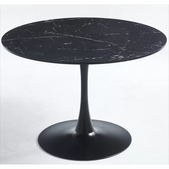 42.1 InchBlack Tulip Table Mid-century Dining Table for 4-6 people With Round Mdf Table Top, Pedestal Dining Table, End Table Leisure Coffee Table 42.1 InchBlack Tulip Table Mid-century Dining Table for 4-6 people With Round Mdf Table Top, Pedestal Dining Table, End Table Leisure Coffee Table
