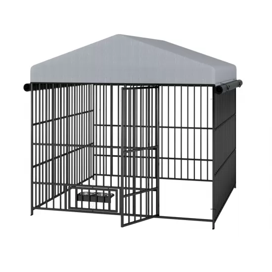 Large Dog Kennel Outdoor Pet Pens Dogs Run Enclosure Animal Hutch Metal Coop Fence with Roof Cover(6.6'L x 6.6'W x 6.4'H) Large Dog Kennel Outdoor Pet Pens Dogs Run Enclosure Animal Hutch Metal Coop Fence with Roof Cover(6.6'L x 6.6'W x 6.4'H)