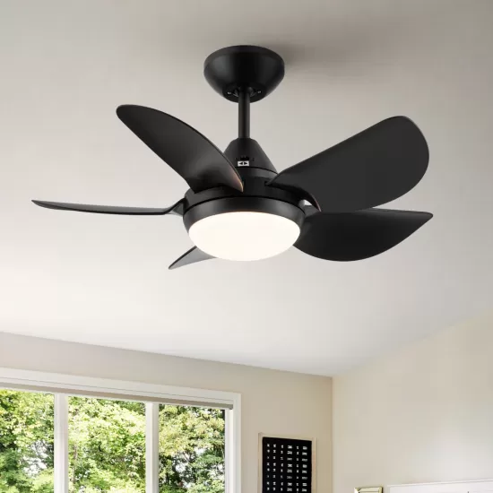 30 In Intergrated LED Ceiling Fan Lighting with Matte Black ABS Blade 30 In Intergrated LED Ceiling Fan Lighting with Matte Black ABS Blade