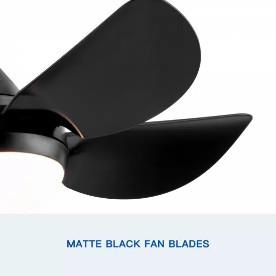 30 In Intergrated LED Ceiling Fan Lighting with Matte Black ABS Blade 30 In Intergrated LED Ceiling Fan Lighting with Matte Black ABS Blade