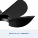 30 In Intergrated LED Ceiling Fan Lighting with Matte Black ABS Blade 30 In Intergrated LED Ceiling Fan Lighting with Matte Black ABS Blade