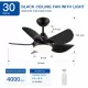 30 In Intergrated LED Ceiling Fan Lighting with Matte Black ABS Blade 30 In Intergrated LED Ceiling Fan Lighting with Matte Black ABS Blade