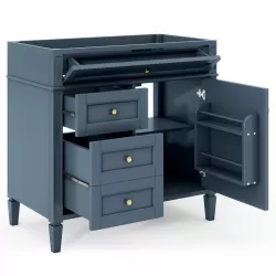 36'' Bathroom Vanity without Top Sink, Modern Bathroom Storage Cabinet with 2 Drawers and a Tip-out Drawer, Solid Wood Frame (NOT INCLUDE BASIN SINK) 36'' Bathroom Vanity without Top Sink, Modern Bathroom Storage Cabinet with 2 Drawers and a Tip-out Drawer, Solid Wood Frame (NOT INCLUDE BASIN SINK)