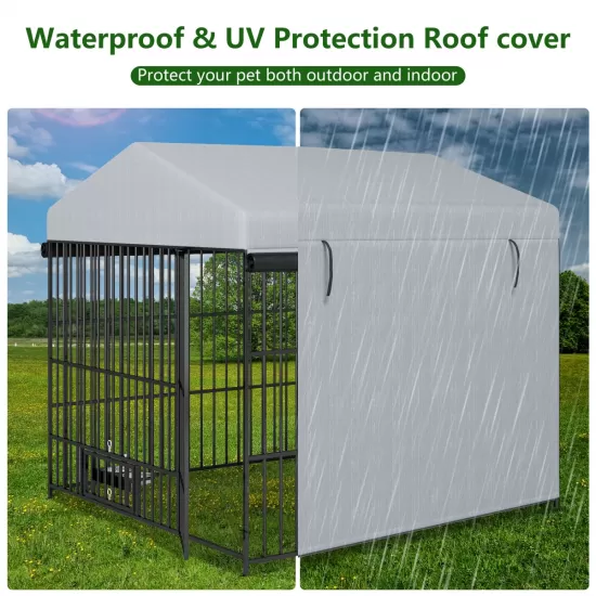 Large Dog Kennel Outdoor Pet Pens Dogs Run Enclosure Animal Hutch Metal Coop Fence with Roof Cover(6.6'L x 6.6'W x 6.4'H) Large Dog Kennel Outdoor Pet Pens Dogs Run Enclosure Animal Hutch Metal Coop Fence with Roof Cover(6.6'L x 6.6'W x 6.4'H)