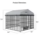Large Dog Kennel Outdoor Pet Pens Dogs Run Enclosure Animal Hutch Metal Coop Fence with Roof Cover(6.6'L x 6.6'W x 6.4'H) Large Dog Kennel Outdoor Pet Pens Dogs Run Enclosure Animal Hutch Metal Coop Fence with Roof Cover(6.6'L x 6.6'W x 6.4'H)