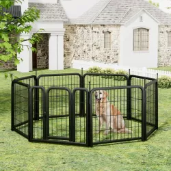 Dog Playpen Outdoor, 8 Panel Dog Fence 31.'' Pet Pen for Small Dogs Pet Exercise Pen for Puppy/Rabbit/Small Animals Portable Playpen for RV Camping Garden Yard, Indoor. Black, 26.3'' W x 31.5'' H. Dog Playpen Outdoor, 8 Panel Dog Fence 31.'' Pet Pen for Small Dogs Pet Exercise Pen for Puppy/Rabbit/Small Animals Portable Playpen for RV Camping Garden Yard, Indoor. Black, 26.3'' W x 31.5'' H.