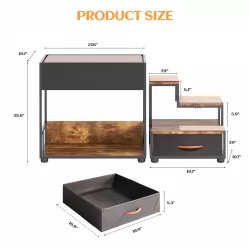 Pet Step Window Perch,Bunk Beds Window Perch for Dogs Bedside Lounge Elevated Dog Bed Multi-Level Platform with sponge, Non-Slip Pad and Storage,Vintage Pet Step Window Perch,Bunk Beds Window Perch for Dogs Bedside Lounge Elevated Dog Bed Multi-Level Platform with sponge, Non-Slip Pad and Storage,Vintage