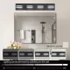 LED Modern Black Vanity Lights, 4-Lights Acrylic Matte Black Bathroom Vanity Lights Over Mirror LED Modern Black Vanity Lights, 4-Lights Acrylic Matte Black Bathroom Vanity Lights Over Mirror