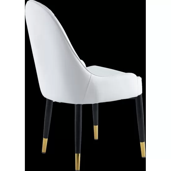 Modern Leather Dining Chair Set of 2, Upholstered Accent Dining Chair, Legs with Black Plastic Tube Plug Modern Leather Dining Chair Set of 2, Upholstered Accent Dining Chair, Legs with Black Plastic Tube Plug