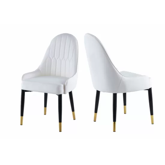 Modern Leather Dining Chair Set of 2, Upholstered Accent Dining Chair, Legs with Black Plastic Tube Plug Modern Leather Dining Chair Set of 2, Upholstered Accent Dining Chair, Legs with Black Plastic Tube Plug