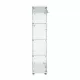 Lighted Two Door Glass Cabinet Glass Display Cabinet with 4 Shelves, White Lighted Two Door Glass Cabinet Glass Display Cabinet with 4 Shelves, White