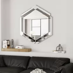 28 x 31.5 inches Wall-Mounted Silver Decorative Round Wall Mirror for Home, Living Room, Bedroom, Entryway 28 x 31.5 inches Wall-Mounted Silver Decorative Round Wall Mirror for Home, Living Room, Bedroom, Entryway