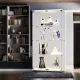 Lighted Two Door Glass Cabinet Glass Display Cabinet with 4 Shelves, White Lighted Two Door Glass Cabinet Glass Display Cabinet with 4 Shelves, White