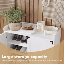 Shoe Cabinet with Doors, 6-Tier Shoe Storage Cabinet with Adjustable Shelves, Wooden Shoes Rack Shoe Storage Organizer for Entryway, Hallway, Closet, Living Room