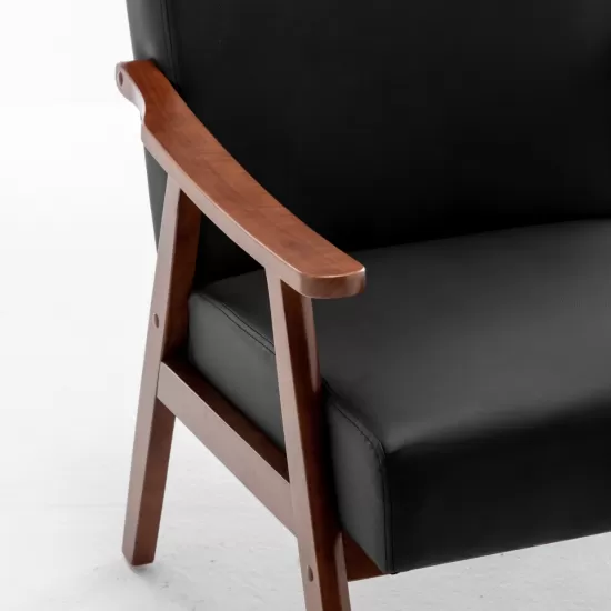 Mid-Century Modern Chair, Living Room Chair with Solid Wood Frame, Accent Chair Extra-Thick Backrest, Wingback Chair for Bedroom, Reading Room, Living Room, Lounge Chair Indoor Mid-Century Modern Chair, Living Room Chair with Solid Wood Frame, Accent Chair Extra-Thick Backrest, Wingback Chair for Bedroom, Reading Room, Living Room, Lounge Chair Indoor