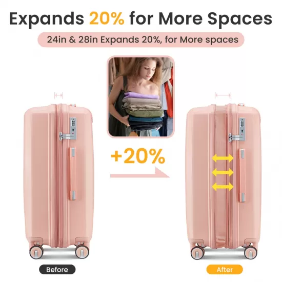 Luggage 4 Piece Sets(14/20/24/28), Hard Shell Lightweight TSA Lock Carry on Expandable Suitcase with Spinner Wheels Travel Set for Men Women Luggage 4 Piece Sets(14/20/24/28), Hard Shell Lightweight TSA Lock Carry on Expandable Suitcase with Spinner Wheels Travel Set for Men Women