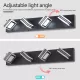 LED Modern Black Vanity Lights, 4-Lights Acrylic Matte Black Bathroom Vanity Lights Over Mirror LED Modern Black Vanity Lights, 4-Lights Acrylic Matte Black Bathroom Vanity Lights Over Mirror